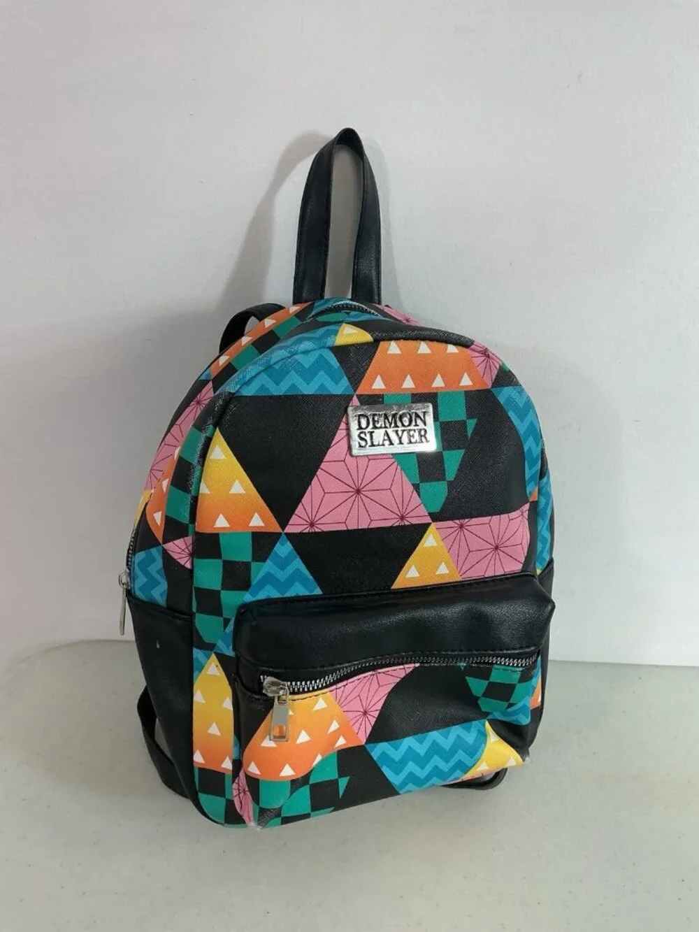 Demon Slayer Mini Backpack Kimetsu no Yaiba Multicolor Black Geometric